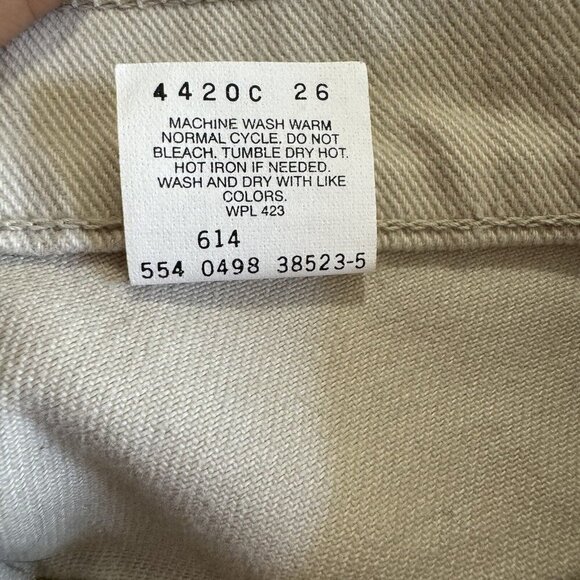 Vintage Levi’s Jeans 512 11 JR L Slim Fit Straight Leg Made In Usa Women’s Beige - Picture 10 of 16
